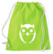 Eule Gym Bag Turnbeutel Rucksack Sport Hipster Style in 8 Farben, Farbe:Lime Green