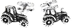 NKlaus Silber echt 925 Sterlingsilber Paar Ohrstecker Zugmaschine Traktor Ohrringe 1905