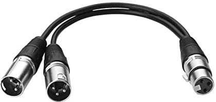 SIENOC 0.3M Cable para micrófono XLR Cable de audio XLR Hembra a XLR Macho(1x XLR Female to Dual XLR Male)