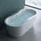 doporro Baignoire îlot ovale 170cm blanc Vicenza602S pour salle de bains acrylique avec bonde et robinetterie 170x80x63cm