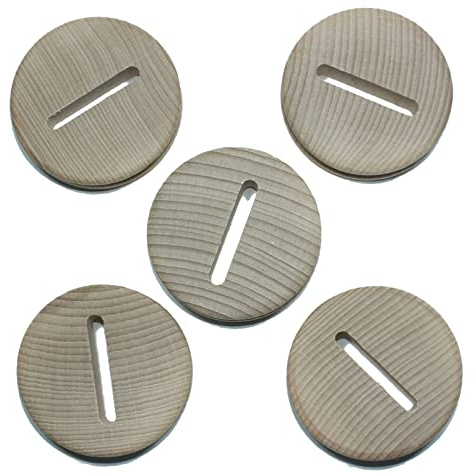 5 x Sparstrumpfscheibe aus Buche mit Schlitz Holzscheibe 5,5 cm Durchmesser