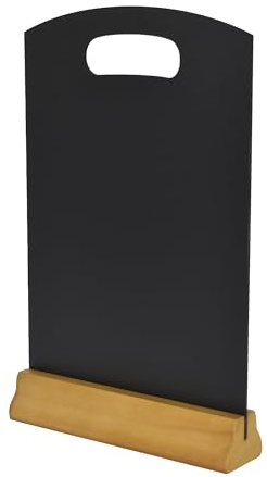 Deflecto Double-Sided Table Chalkboard Sign, Freestanding Mini Display for Cafés, Weddings, Parties, Menus, Event Labels, Tabletop Message Board - Single Pack, A4