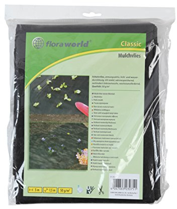 Floraworld Mulchvlies Classic, Schwarz, 500 x 150 x 36 cm