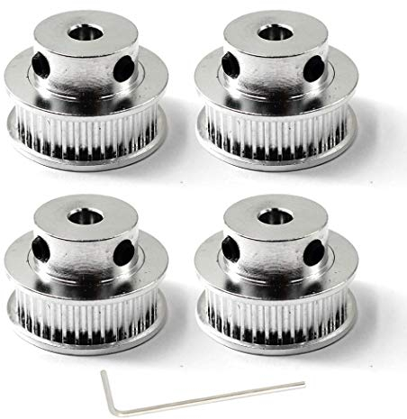 pulley 40 teeth zahnriemenscheibe 5mm bohrung umlenkrollen für seile 10mm 3D Drucker Zahnriemen Rolle Packung mit 4 (Schraubenschlüssel enthalten)