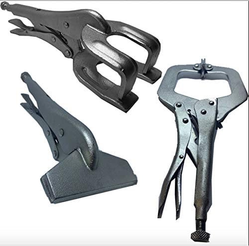 Wheels N Bits 3 PC Welding Clamps Plier Set 11 C Clamp 10 Mole Vice Grip 10 Locking Pliers Sheet Metal