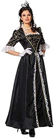 shoperama Marquise Costume rococo baroque pour femme Robe de Gräfin Aigle Française Renaissance Mätresse Madame de Pompadour Carnaval Couleur : Noir Taille : 48