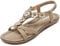 Acfoda Sandali Donna Estive Comodi Ortopedico Strass Bohemia Infradito da Spiaggia Bassi Flip Flop Eleganti Scarpe Beige 39