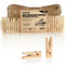 com-four® 120x Mini Pinces à Linge et Corde de Jute 50 m, Petites piquets en Bois comme décoration pour Photos, collages, Cartes Postales, Photos et Cadeaux pour Le Bonheur (120 Stück - Natur)
