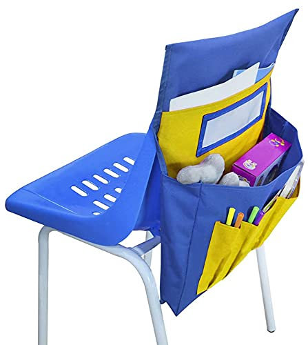 Chair Pocket for Classroom School Chair Pockets Storage Organiser with Name Tag Slot Chair Back Pockets Hanging Storage Bag for Classroom/Daycare/Home/School