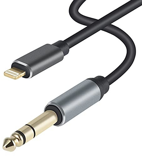 Lightning a 1/4 6,35 mm TRS Audio Stereo Cavo per iPhone12/12 Pro/X/XS/XR/8/7/iPad/iPod, Amplificatore, Altoparlanti, Cuffie, Mixer 10 FT