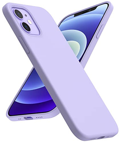 ACRONIX Cover Silicone per iPhone 12 (6.1), Silicone Liquido Premium, Custodia Protettiva Antiurto a 3 Strati, Case Ultra-Sottile con Fodera in Microfibra per iPhone 12 Pro-Lilla