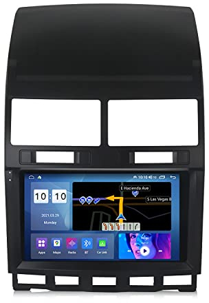 Charmstep Android 10 Auto Stereo Multimedia Player 9'' Screen Für VW Volkswagen Touareg 2002-2010 Unterstützt Internetradio/DSP Audio/Carplay/Lenkradkontrolle,M600s/6+128g
