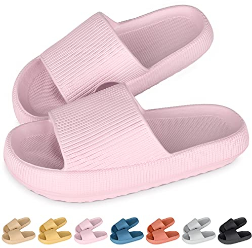 DOUUCO Cozislides Original Slippers Damen Herren Cloudyzz Schlappen Cosify Wolkenschuhe Airfoot Hausschuhe Badeschlappen Gummi Rutschfeste Pantoletten Offener Zehentranner Sandalen Damen Sommer
