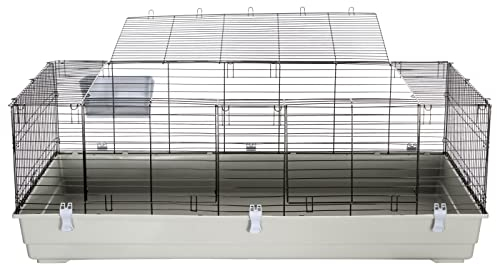 Dehner Nagerheim Peppy, ca. 160 x 58 x 80 cm, Metall/Kunststoff, grau/schwarz