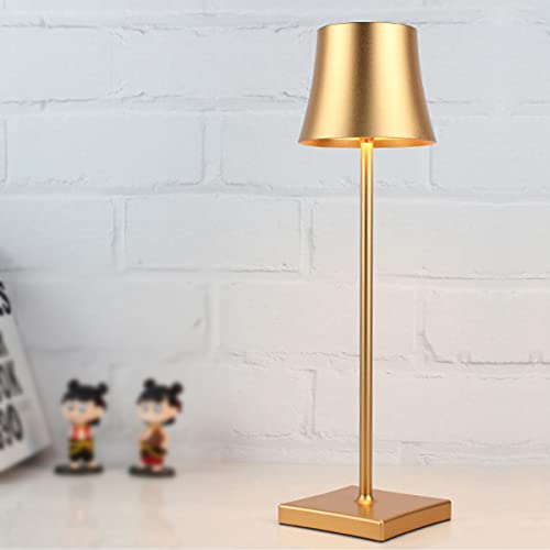 Seihoae LED Tischlampe Kabellos, 5200mAh Akku, IP54 Wasserdicht, Berühren Dimmen, Gold