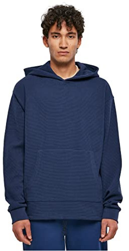 Urban Classics Herren Oversized Waffle Hoody M darkblue