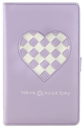 Abdeckung PU Leder Fotoalben Herz Zopf 96 Tasche Buch Kompatibel mit Fujifilm Instax Mini 11 9 8 90 8+ 26 7s Liplay Film，Kodak Mini 3 Zoll Film(Violett)
