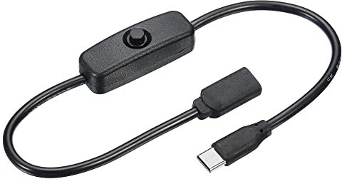 sourcing map Câble d'extension Type USB C mâle vers femelle 30 cm avec commutateur 304 noir