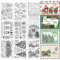 ORIGACH 9 Blätter Thema Weihnachten Transparenter Silikon Stempel klare Weihnachtsstempel Set für Urlaub Geburtstag Festival Kartenherstellung DIY Scrapbooking Journaling Album