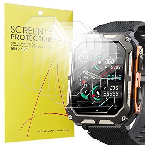Blueshaweu Schutzfolie Kompatibel für SGDDFIT Smartwatch Herren 1,83'', HD klar Flexible TPU Displayschutzfolie für SGDDFIT Herren 1,83'' / meoonley C20pro / MIGOUFIT C20pro Smartwatch (6 Pack)