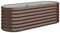 vidaXL Garden Raised Bed Powder-Coated Steel - Large Brown Oval Planter for Outdoor Garden, Patio, and Balcony Planting - 114x40x36 cm