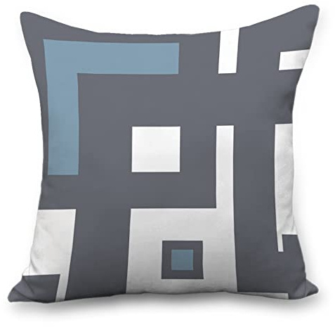 Kissenbezug 60x60 Blau Weiß Grau Kissenbezug 60x60 Sanft Baumwolle und Leinen Kissenbezüge mit Reißverschluss Dauerhaft Kissenbezug Knitterfreie Starke Atmungsaktivität 1 Pcs
