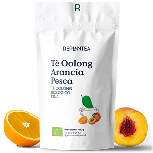 Peach Oolong Tea Organic 100g (50 Cups) | Organic Loose Leaf Oolong Tea with Peach and Orange | REPLANTEA