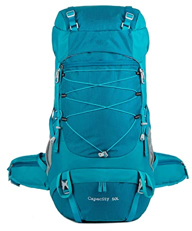 FLYIFE Wanderrucksack Schwarz 50L,Trekking Outdoor Reisen Sport wasserdichter Rucksack Damen & Herren,Leichter Trekkingrucksack mit belüftetem Tragesystem,optimale Lastverteilung Tasche für Reise