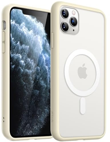 JETech Magnetic Case for iPhone 11 Pro Max 6.5-Inch Compatible with MagSafe, Translucent Matte Back Slim Shockproof Phone Cover (Beige)
