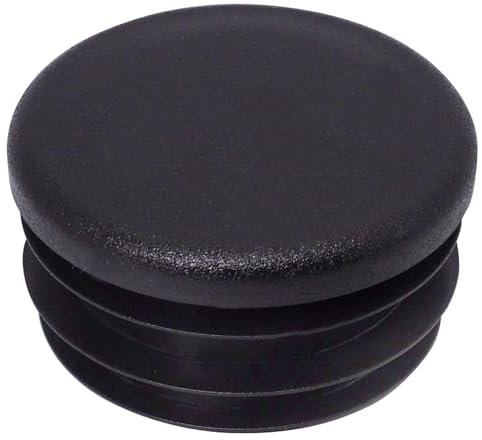SKIR'CO (40 piezas) Insertos de tubo redondos de 40 mm, tapones para postes de valla, tapas de tubo de plástico negro, tapones de tubo, negro RAL 9005