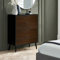 Julian Bowen Alba Kommode mit 4 Schubladen, Softclose, Walnuss und Schwarz, 100,5 x 78 x 40