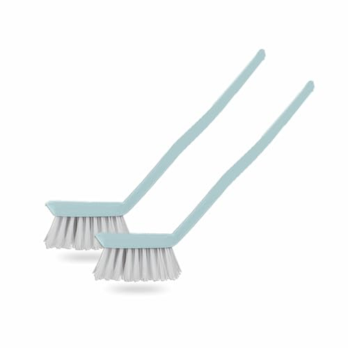 Dish Brush Heavy Duty Washing Up Brushes With Long Handle Suitable For Sink Pot Pan & Countertops Grout Stiff Bristles Scrub Brush Built In Scraper Kitchen Accessories Assorted Colour 23x 6x3cm(2Pack)