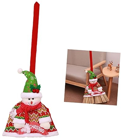 TOPPERFUN Schneemann Set mit Besen für Winterdeko Schneemann Dekoration aus Robustem Stoff für Weihnachtsfeier -Requisiten