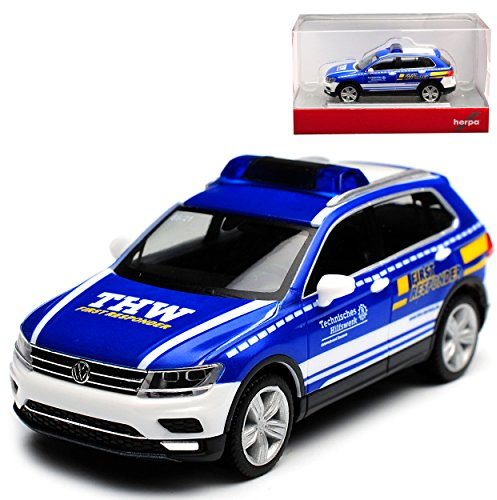 Volkwagen T*i*g*u*a*n II THW Dachau Blau Weiss 2. Generation Ab 2015 H0 1/87 Herpa Modell Auto