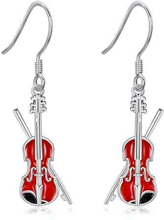 Violine Ohrringe für Frauen Sterling Silber Musik Ohrringe Violine Schmuck Geschenke für Frauen
