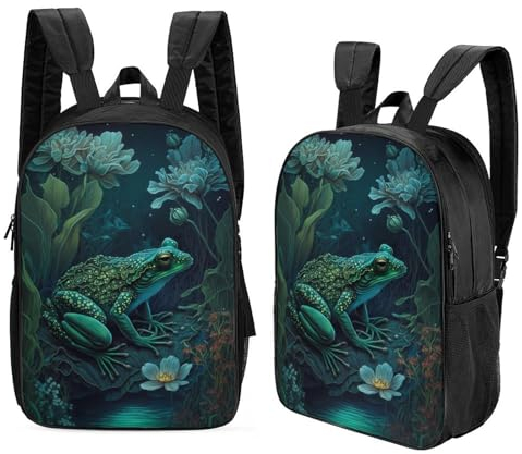 Kinderrucksack, 3D-gedruckter Frosch, mythisches Land, Schultasche, Studenten-Tagesrucksack, modisch, lässig, leicht, Schultaschen für Schule, Universität, Reisen, 17 Zoll