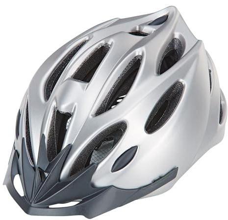 Prophete Erwachsenen-Fahrradhelm, Inmold, Größe: 55-58 cm & 58-61 cm, Farbe: weiß oder Silber-grau mit Reflexstreifen, E-Bike Helm