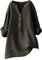 Vintage Bluse Damen,Longbluse Damen Sommer,Musselin Bluse Damen Leinen Bluse Damen Sommer Langarm Shirt Leinen Elegante Lange Bluse Bügelfrei Tuniken Damen Blusen Große Größen Tops,grau,3XL