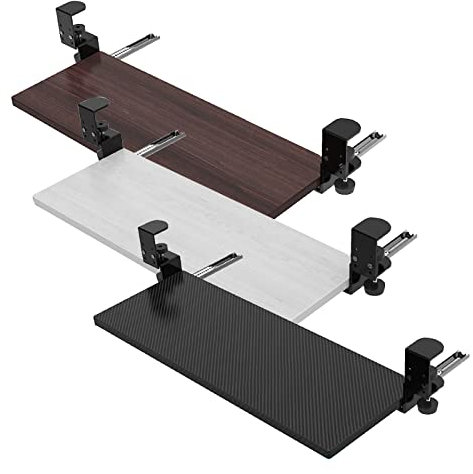 SFNIOKFG Tastaturablage unter dem Schreibtisch, ausziehbare Schublade, Tastatur- und Maushalter, höhenverstellbar, 55/64/75 x 24 cm, Schreibtisch-Erweiterungsablage/Walnuss/75 x 24 cm/30 x