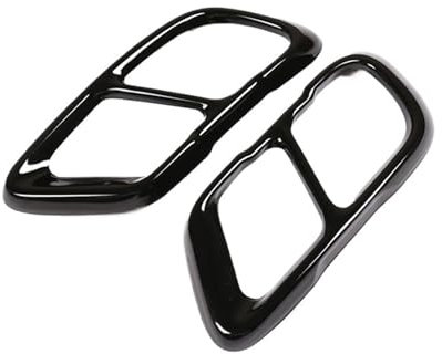 Auto-Auspuffblende, Endrohrblende, Auspuffblende, Schalldämpferblende, kompatibel mit BMW X5 G05 X7 G07 2019–2021, Silber/Schwarz, Zubehör(Gloss Black)