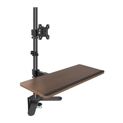 Monitorhalterung Schreibtischhalterung for einen Monitor mit Tastaturablage, höhenverstellbarer Monitorhalterungsarm mit C-Klemmensockel for die meisten 17-40-Bildschirme, hält bis zu 29,7 lbs Monit