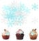 Giantree 50 Pcs Edible Snowflakes Cake Toppers, Blue&White Edible Snowflakes Cupcake Toppers, Wafer Paper Snowflake Cake Sprinkles for Christmas Winter Holiday Frozen Theme Party Supplies(Blue&White)