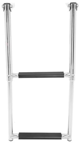 HUIOP Telescoping Ladder,2 Step Stainless Steel Telescoping Boat Ladder Anti-Slip Extendable Dock Ladder for Boat Yacht Swimming Pool