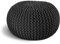 ELYFLAIR® handgefertigter Strickhocker Ø 55cm o. Ø 45cm I Sitzpouf Sitzpuff Bodenkissen Sessel Kissen Sitzhocker Sitzsack - mit eleganter Grobstrick-Optik - Dekoration Interieur (Dunkelgrau, Ø 55cm)