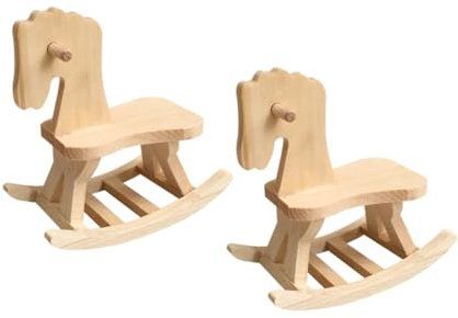 Vaguelly 2 Stück Kinder Holzpferd Spielzeug Tischdekoration Schaukelpferd Figur Pferdefiguren Bastelset Schaukelpferd Minispielzeug Kinderspielzeug Spielzeug Holzpferd