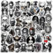 APAREAL Schwarz und Weiß Gotisches Aufkleber 50 Stück, Graffiti Totenkopf Sticker Set für Laptop Fahrrad Motorrad Snowboard Skateboard Koffer, Wasserfeste Vinyl Sticker für Teenager und Erwachsene