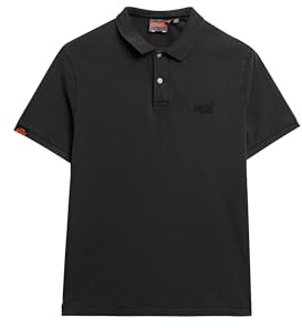 Superdry Herren Vintage Destroy Poloshirt Schwarz Destroyed M
