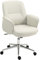 Vinsetto Bürostuhl mit Wippfunktion Schreibtischstuhl höhenverstellbarer Drehstuhl ergonomischer Arbeitsstuhl modern Belastbar bis 120 kg Mikrofaser Cremeweiß 67 x 69 x 92-102 cm