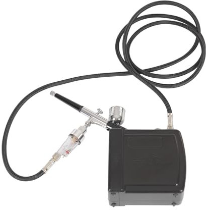 Mini-Airbrush-Set, Airbrush-Kompressor, DC 12V, Druckbereich: 2-15 PSI, der Stifthalter kann um 360° gedreht werden, schwarz, geeignet für Auto- und Helmbemalung, T-Shirt-Bemalung, Schuhbemalung, Fris