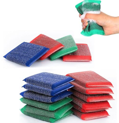 Estropajo Esponja de Acero Inoxidable paño de Alambre descalcificador, paño de Limpieza para ollas, Estropajo de Acero para Limpieza de Utensilios de Cocina, Cepillo de Limpieza para Inodoro y baño